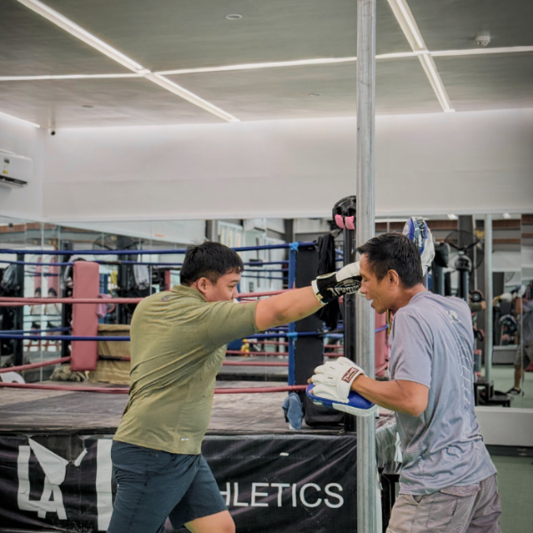 Lift Athletics Trainer, Coach Ciano, coaching boxing at our CDO Uptown gym.