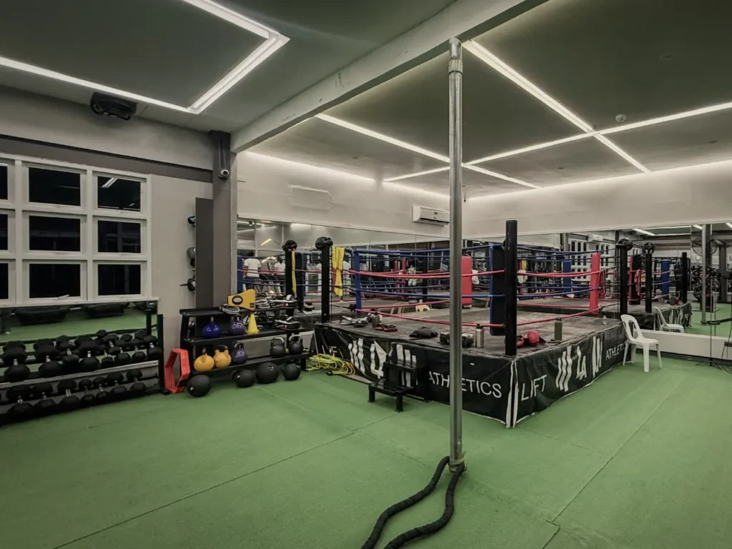 Boxing ring for boxing and Muay Thai training at Lift Athletics Cagayan de Oro